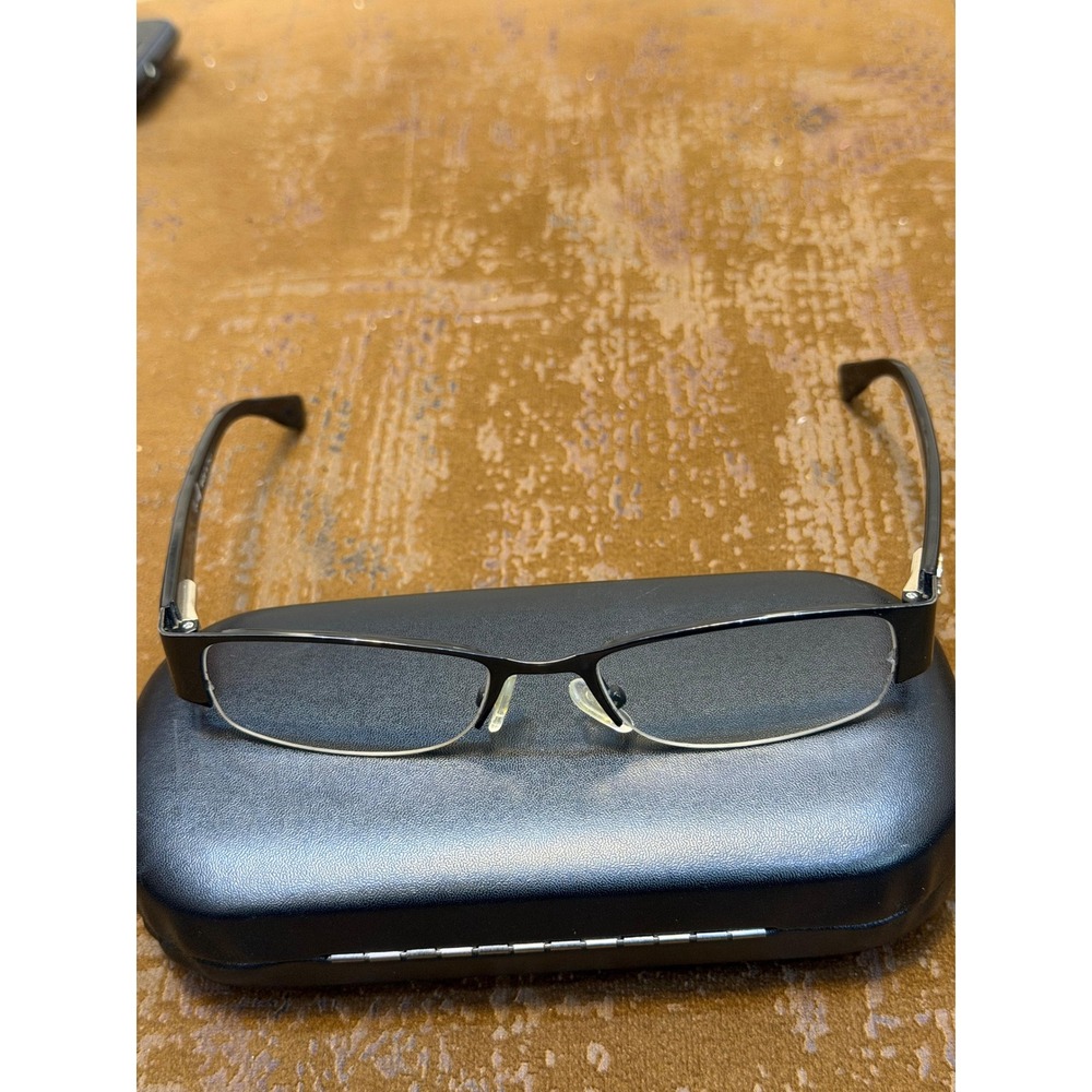 Chanel 3087 Black Rectangular Half-Rim Eyeglasses Quilted CC Logo 50-16-135